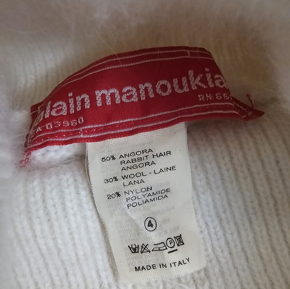 Cream Luxury VTG Angora Wool Blend Turtleneck Softest Sweater Made In Italy - Picture 13 of 13